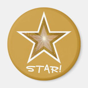 Imã "Dourado" geladeira Star 'STAR' magneta redonda do