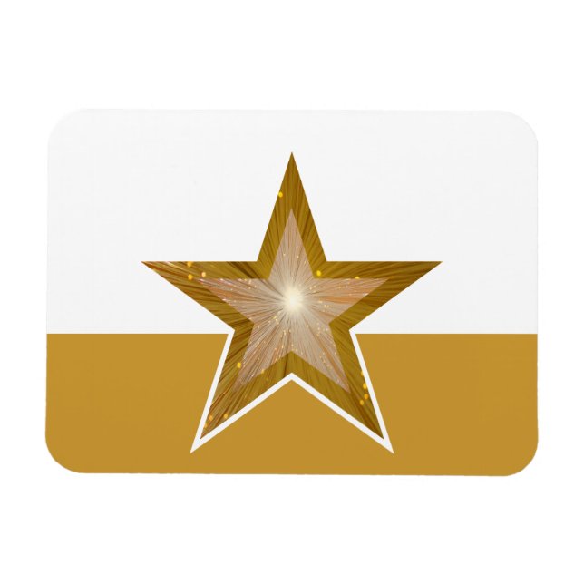 Ímã "Dourado" Lâmpada, flexível com estrela, dourado b (Horizontal)