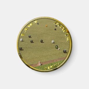 Imã Dourado Lawn Bowls 2023 Designed Coin, Magnet