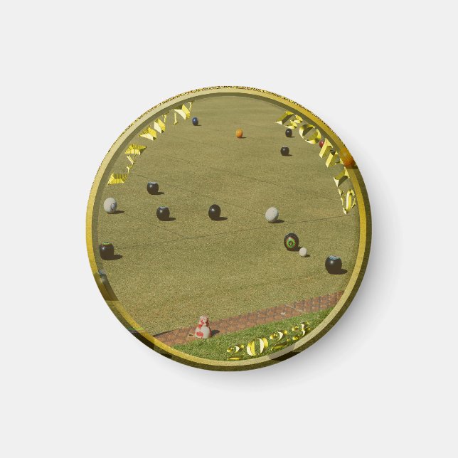 Imã Dourado Lawn Bowls 2023 Designed Coin, Magnet (Frente)