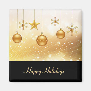 Imã Dourado Natal Balls Holiday Magnet