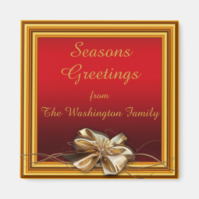 Imã Dourado Natal Glamoroso do Quadro e do Arco Faux (Frente)