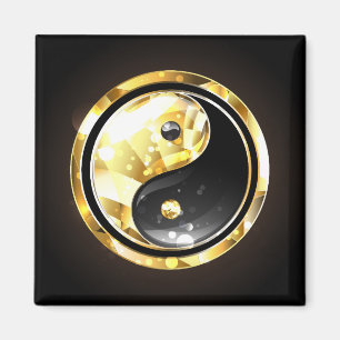 Imã Dourado Yin Yang a preto