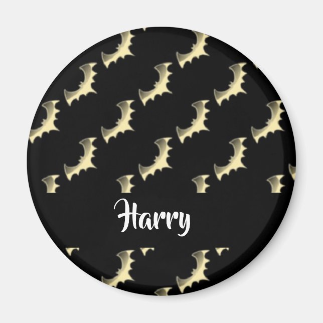 Imã Dourados morcegos em preto (Frente)