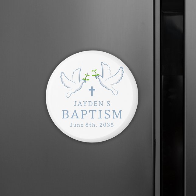 Imã Dove Blue Boy Baptism Guest Favor Keepsasaara (Dove Blue Boy Baptism Guest Favors Keepsake Magnet
)