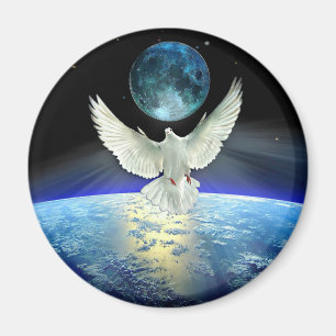 Imã Dove of Peace over Planet Earth