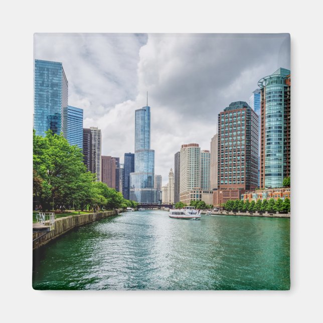 Imã Down Chicago River (Frente)