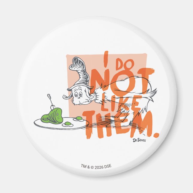 Imã Dr. Seuss Cara-Eu-Sou "Eu Não Gosto" (Frente)