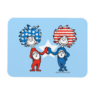 Ímã Dr. Seuss Coisa Um Coisa Dois Gráfico Patriótico