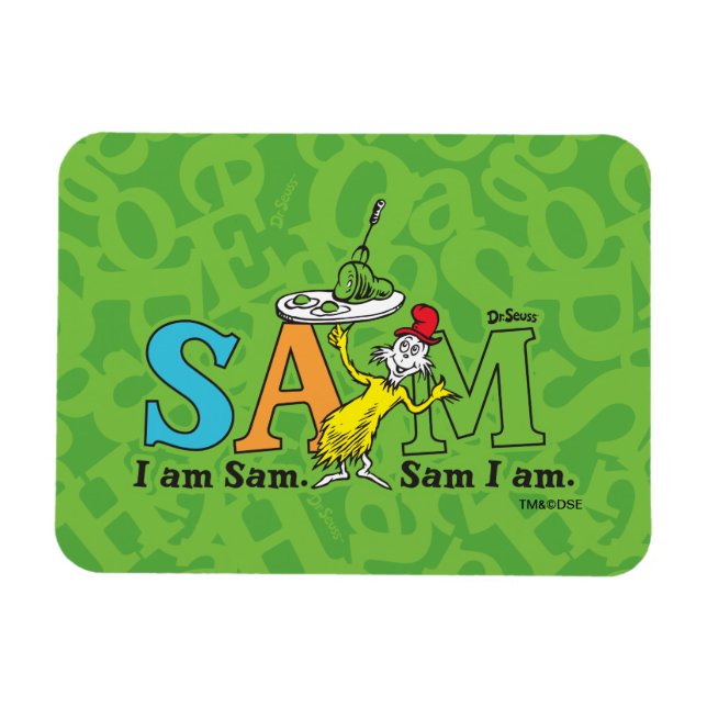 Ímã Dr. Seuss | Eu sou Sam. Sam eu sou. (Horizontal)