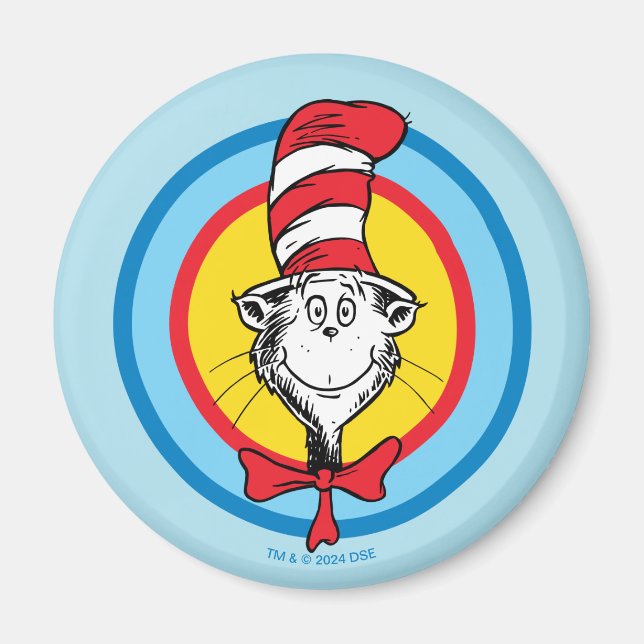 Imã Dr. Seuss | Gato no Chapéu Gráfico da Cabeça (Frente)