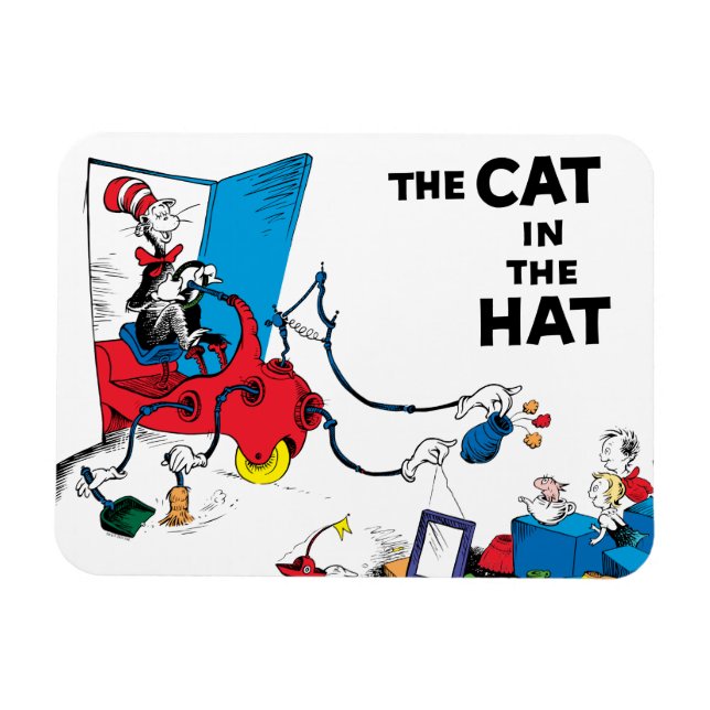 Ímã Dr. Seuss | Gato no Chapéu Limpa (Horizontal)