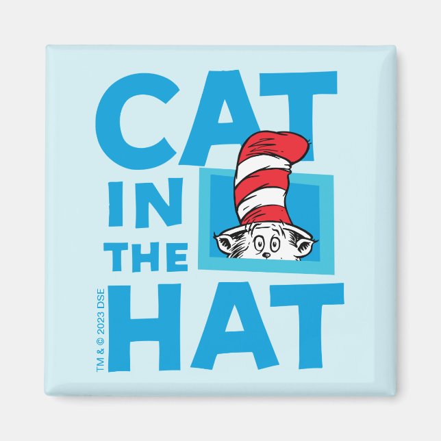 Imã Dr. Seuss | Gato no logotipo chapéu (Frente)