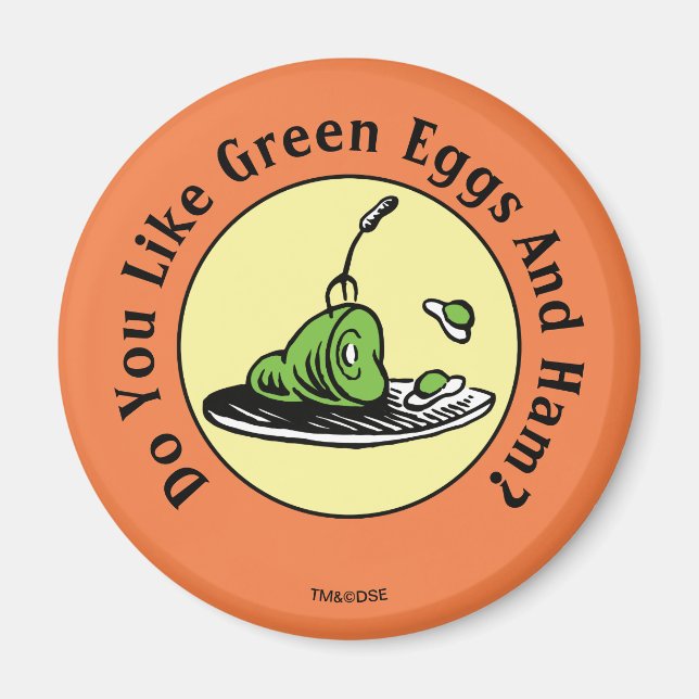 Imã Dr. Seuss | Ovos Verdes e Presunto Ícone (Frente)