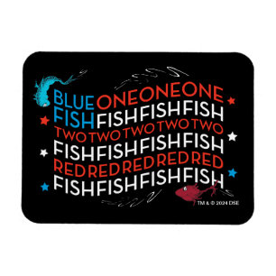 Ímã Dr. Seuss Peixe Vermelho Peixe Azul Gráfico da B