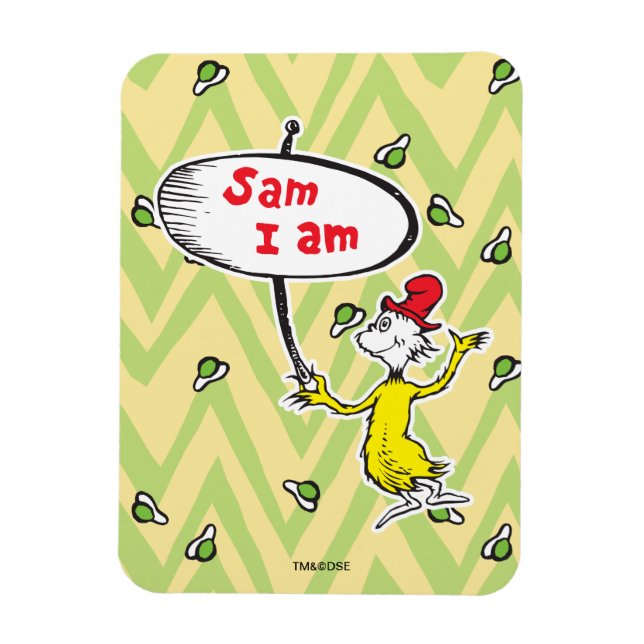Ímã Dr. Seuss | Sam-I-Am Segurando Placa (Vertical)