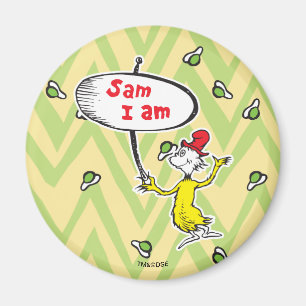 Imã Dr. Seuss   Sam-I-Am Segurando Placa