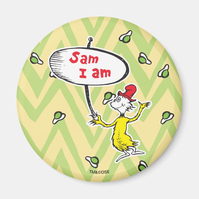 Imã Dr. Seuss | Sam-I-Am Segurando Placa (Frente)