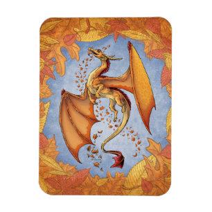 Ímã Dragão alaranjado da arte da fantasia da natureza