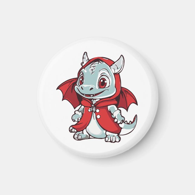 Imã Dragão Albino em Vermelho (Frente)