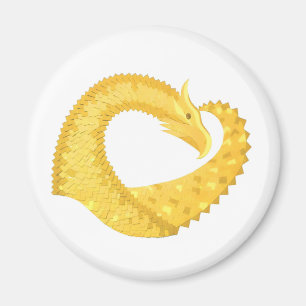 Imã Dragão amarelo no branco