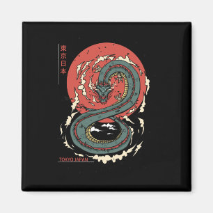 Imã Dragão Asiático Japonês Tatuagem Neon Re