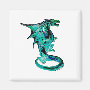 Imã Dragão Azul Místico do Mar Criatura de Fantasia Mí