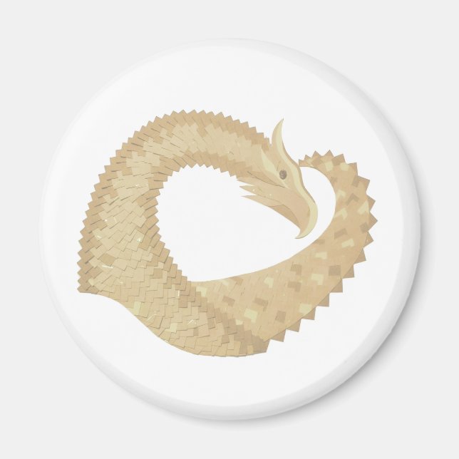 Imã Dragão cardíaco Sandstone em branco (Frente)