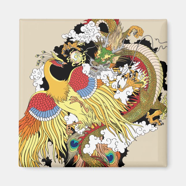 Imã dragão chinês e phonix (Frente)