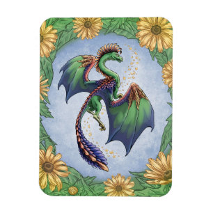 Ímã Dragão colorido da arte da fantasia da natureza d
