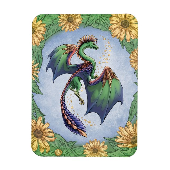 Ímã Dragão Colorido da Summer Nature Fantasy Art (Vertical)