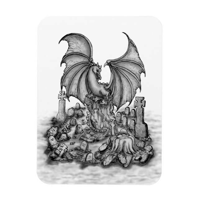 Ímã Dragão com Zombie (Vertical)