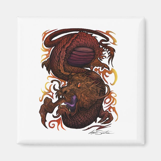 Imã Dragão (Design de assinatura) (Frente)