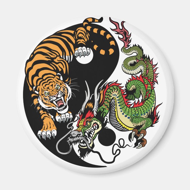 Imã dragão e tigre yin yang (Frente)