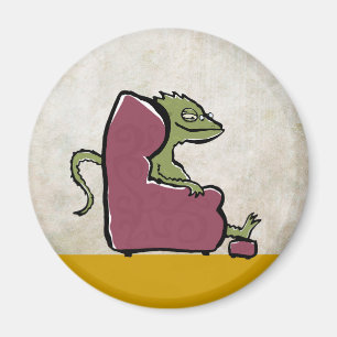 Imã dragão farpado em uma cadeira fácil