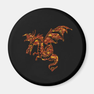 Imã Dragão Flaming em Preto