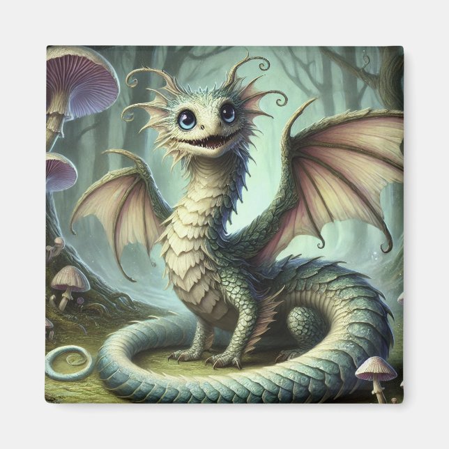 Imã Dragão Jabberwocky - Criatura da Fantasia Cuta (Frente)