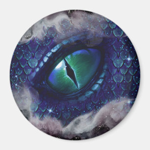 Imã Dragão Medieval Azul Gótico com Tinta Glam