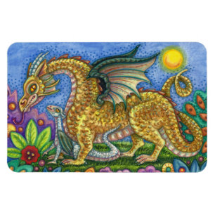 ÍMÃ DRAGÃO MEDIEVAL E JARDIM DE ARTE PASTA COLORIDO
