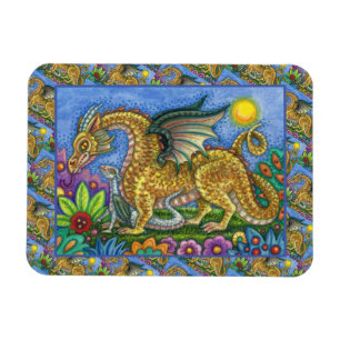ÍMÃ DRAGÃO MEDIEVAL E JARDIM DE ARTE PASTA COLORIDO