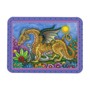 ÍMÃ DRAGÃO MEDIEVAL E JARDIM DE ARTE PASTA COLORIDO