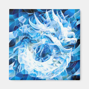 Imã Dragão Mosaico Azul Sky