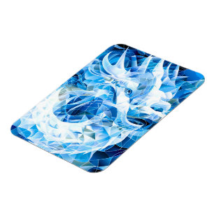 Ímã Dragão Mosaico Azul Sky