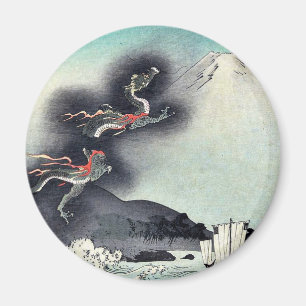 Imã Dragão que aumenta sobre Monte Fuji Ukiyoe