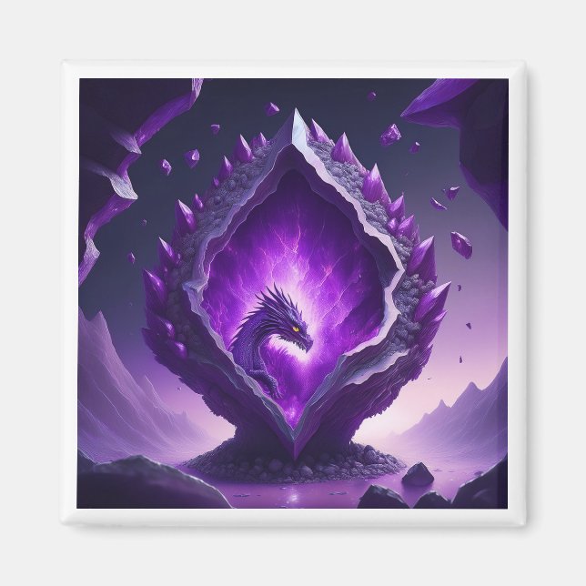 Imã Dragão Roxo Bebê Emerge Do Ovo Espacial (Frente)