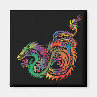 Imã Dragão Tribal Colorido