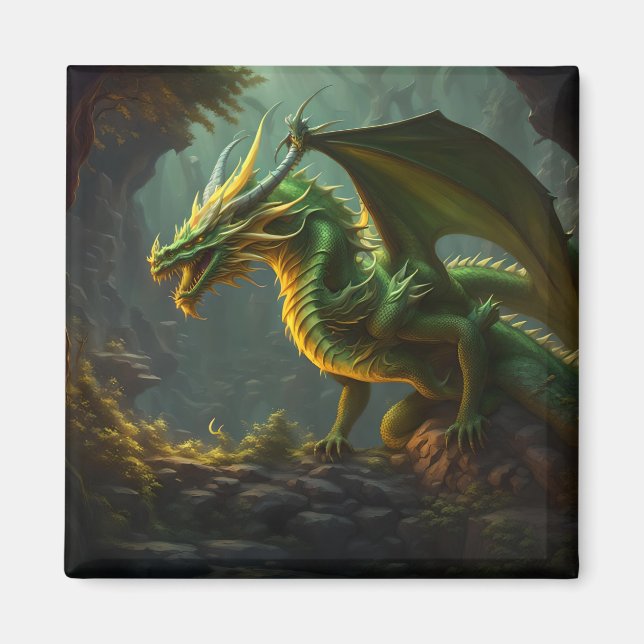 Imã Dragão Verde e Amarelo (Frente)