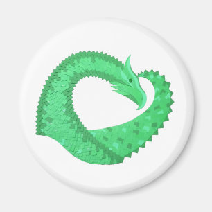 Imã Dragão verde no branco
