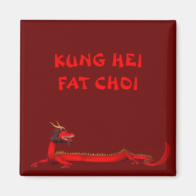 Imã Dragão Vermelho chinês doce (Frente)
