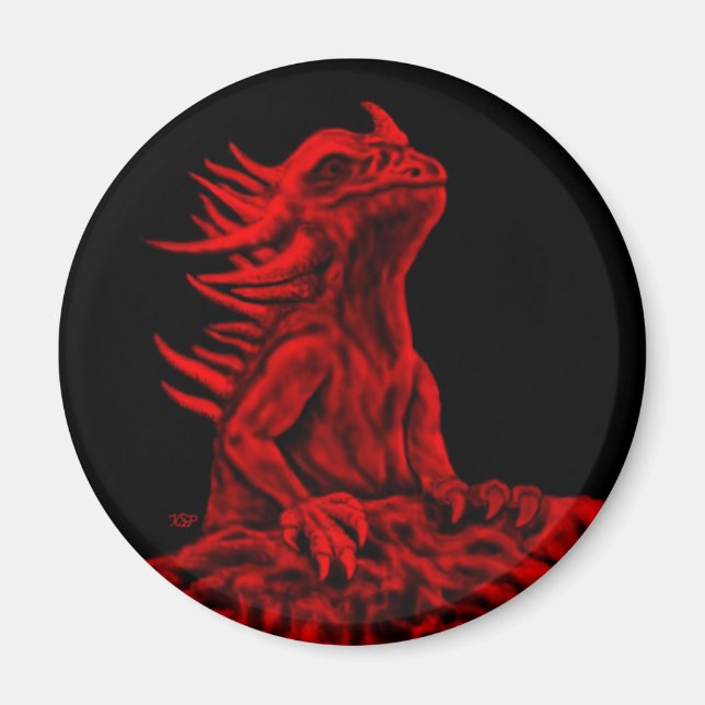 Imã Dragão vermelho pequeno (Frente)